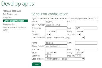 serial port config