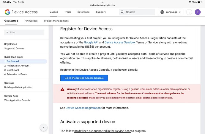Get Started    Device Access    Google for Developers