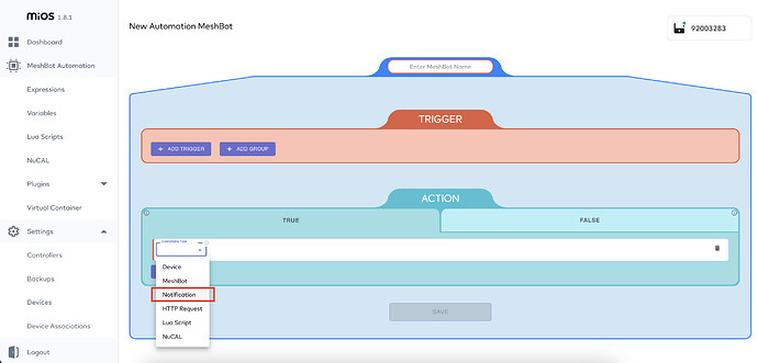 Notification in Controllables